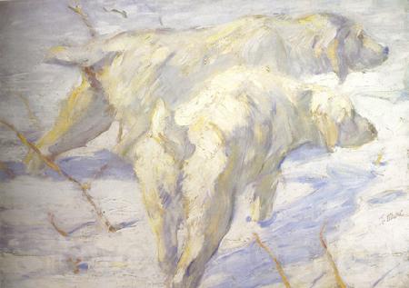 Franz Marc Siberian Sheepdogs (mk34) Norge oil painting art